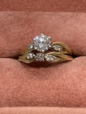 14K Gold Diamond Wedding Ring Set