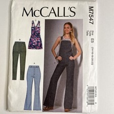 McCall 7547 Ladies Dungarees Trouser Long Shorts Overalls New Uncut Pattern PLUS
