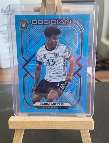 Karim Adeyemi [Electric Etch Neon Blue Flood] #139 2021 Panini Obsidian card