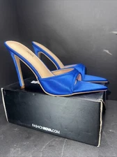 Fashion Nova Heels Energy Pointed Mules Blue Womens Shoe Size 9 New