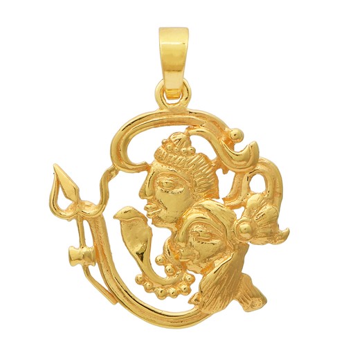 Yellow Gold Plated OM Shiva Parvati 