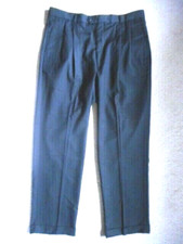Mens Pants-LOUIS RAPHAEL-dark gray rayon stretch "Tailored" pleated cuffed-38X32