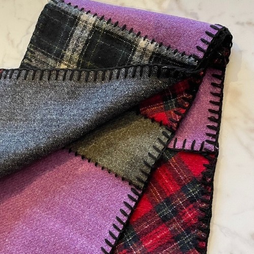 Paul Smith Women Wool Patchwork Scarf 88cm × 20cm Excellent - Picture 8 of 12