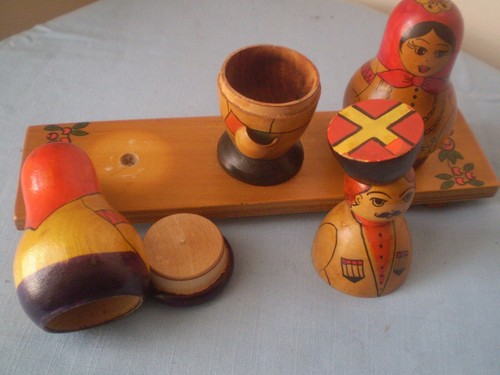 Russian three pieces nesting dolls dolls Chef's Solies With stand - Picture 3 of 12