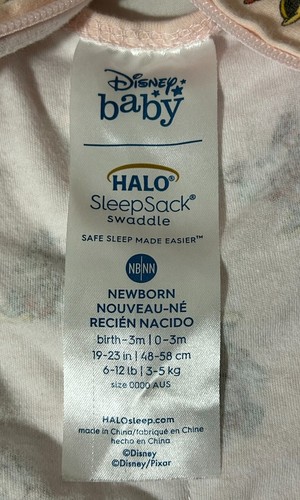 Halo Disney Baby Minnie Mouse Sleepsack Swaddle, Size NB to 3 mo - Picture 9 of 10
