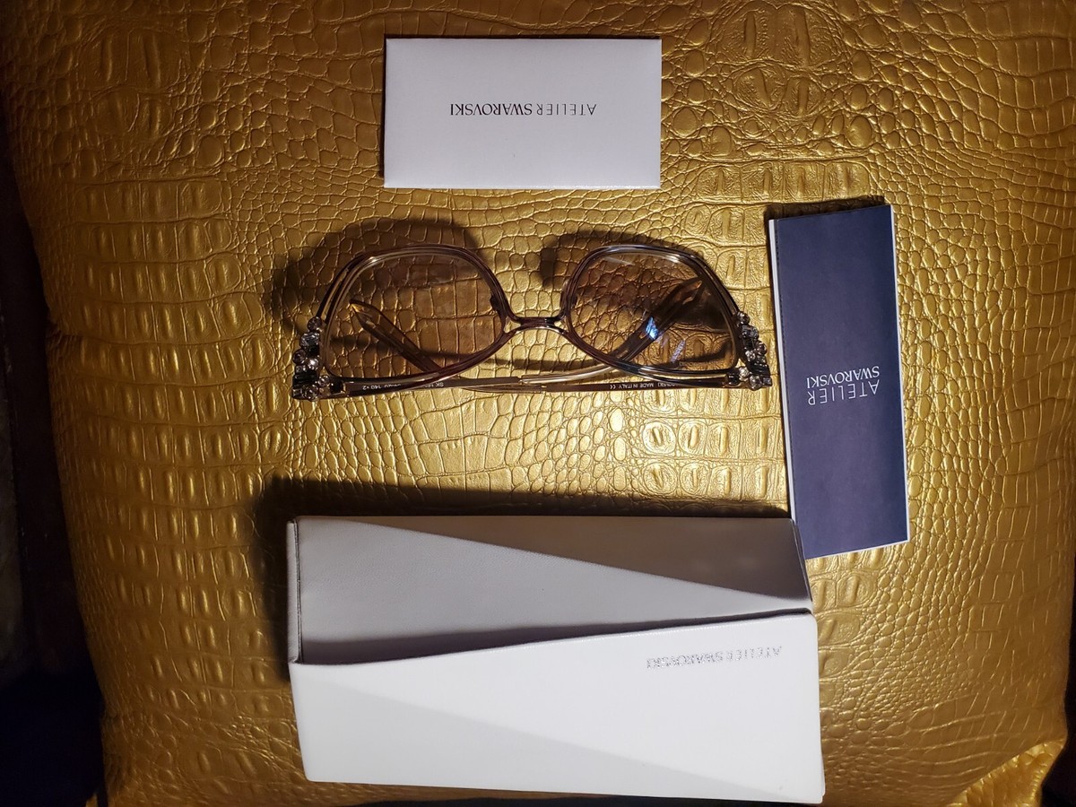 Atelier Swarovski Silver Sunglasses with Dark Lenses and Yellow Case ATELIER SWAROVSKI Silver CZ Sunglasses Limited Edition | eBay main image 3