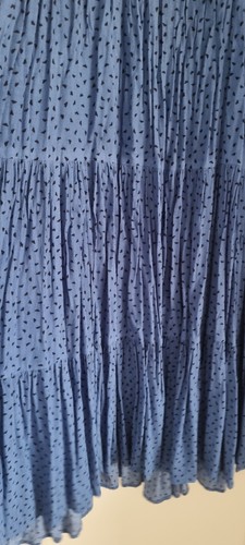 Mister Zimi Dress Size 10 Natalie Smock Blue & Black Midi - Picture 6 of 8