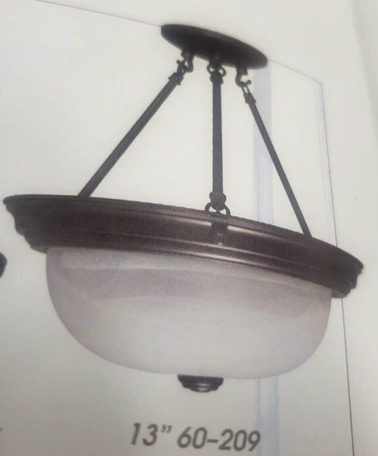 Nuvo Lighting 60/209 Bronze 2-Light 13"  Semi-Flush Ceiling light Fixture(or3up) - Picture 1 of 3