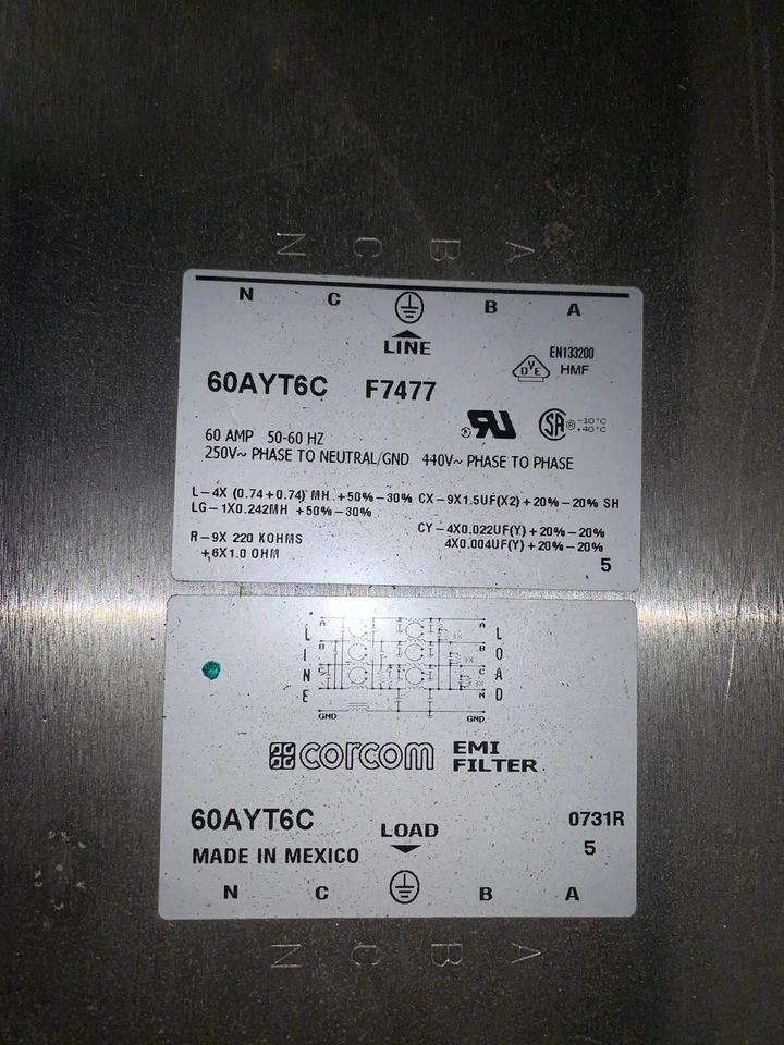 Corcom Air Filter, #60AYT6C, Same Day Fast Free Shipping To lower 48 - Image 2 of 3