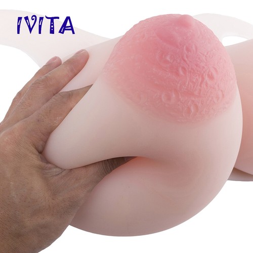 IVITA 8XL Silikon Oval Brüste Weste Stil Big Areola gefälschte Boobs G Cup Enhancer - Bild 12 von 12