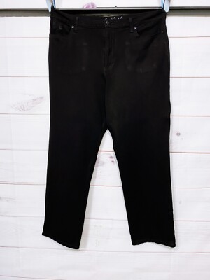 Gloria Vanderbilt Womens Amanda Ponte Pants Size 16 Black Pockets