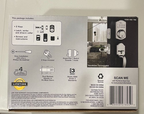 Defiant Electronic Fingerprint Deadbolt Satin Nickel Finish 1008492766 BRAND NEW - Picture 2 of 3