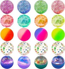 Bouncy Balls for Kids 20 Pieces 5 Styles 32Mm Assorted Bouncy Balls with Storage