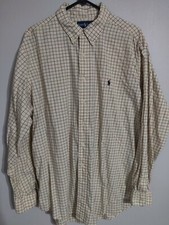 Polo Ralph Lauren Classic Fit Ivory Check L/S Button Up Dress Shirt - Men's XL
