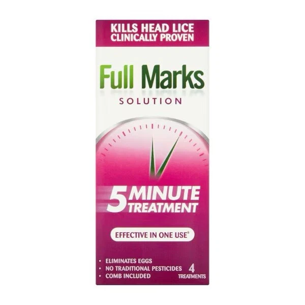 Full Marks Solution 4 Treatments, to Kill Head Lice and Nit Eggs, 200 ml - Image 3 of 4