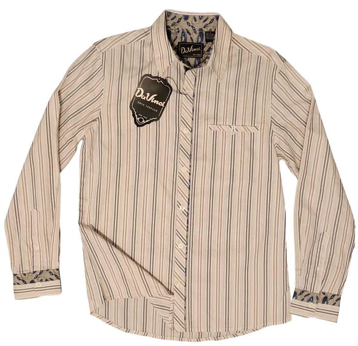 Camisas para hombre DaVinci informales de algodón con botones