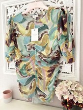 TED BAKER 🎀 Vyoll Top RRP £65 Size 3 UK 12 ruched T-shirt Blouse