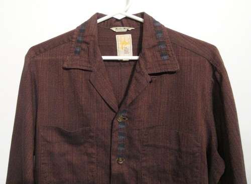 50er Jahre VINTAGE HEMD NOPPENSTREIFEN AUSGEFALLENER STOFF SCHLAUFENKRAGEN ZIEGELHEMD HAUS M S42 - Bild 6 von 12