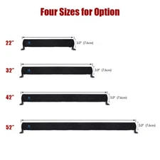 LED Light Bar Cover Straight Curved Protective Sleeve Weatherproof For 22"- 52"