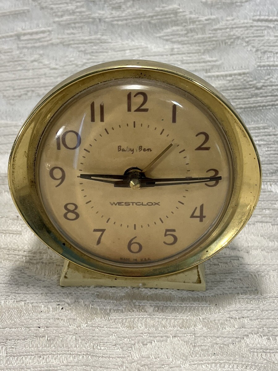 Vintage Westclox Baby Ben Alarm Clock Brass Trim Wind Up #58056