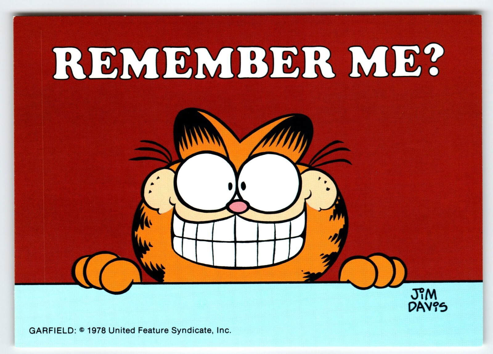 Garfield Remember Me? Cat Postcard Jim Davis Orange Kitten Tabby 1978 Unused