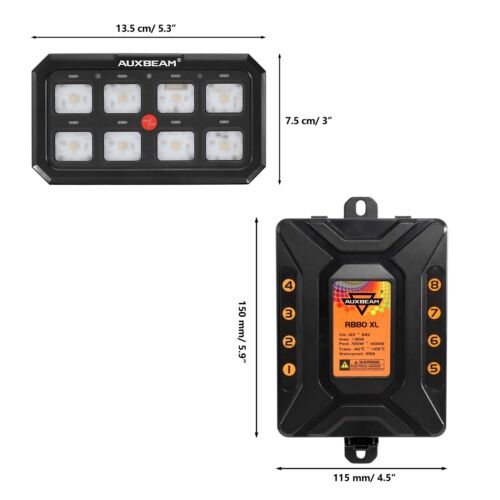 Control del sistema de panel de interruptor RGB de 8 velocidades AUXBEAM RB80 XL PARA Toyota Tacoma 05-15 - Imagen 11 de 12