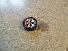 Diecast Car Part for Restoration - Red Wall Rubber Tire w/Red Cap Rim