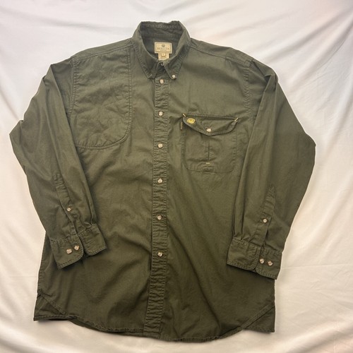 Beretta Men Solid Olive Green Long Sleeve Tactical Hunting Vented Shirt L - Picture 8 of 9