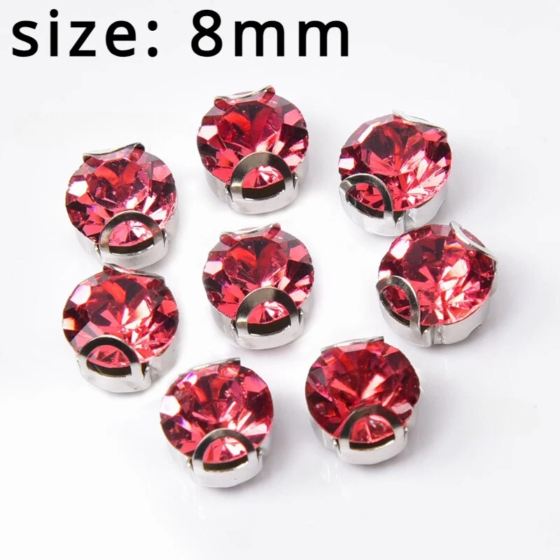 100pcs Glass Crystal Beads Glitter Sew on Craft Material for Shoes Jewellery DIY - Image 3 of 4
