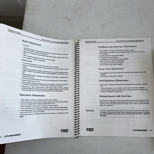 Elite Machines Model 110 RC Helicopter operators guide/construction manual Only! - Picture 8 of 10