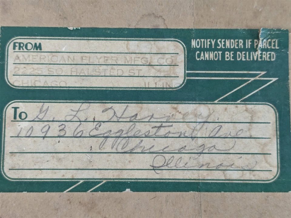 American Flyer 1930s Chicago Manufacturing Empty Shipping Box Model Railroad - Image 2 of 4