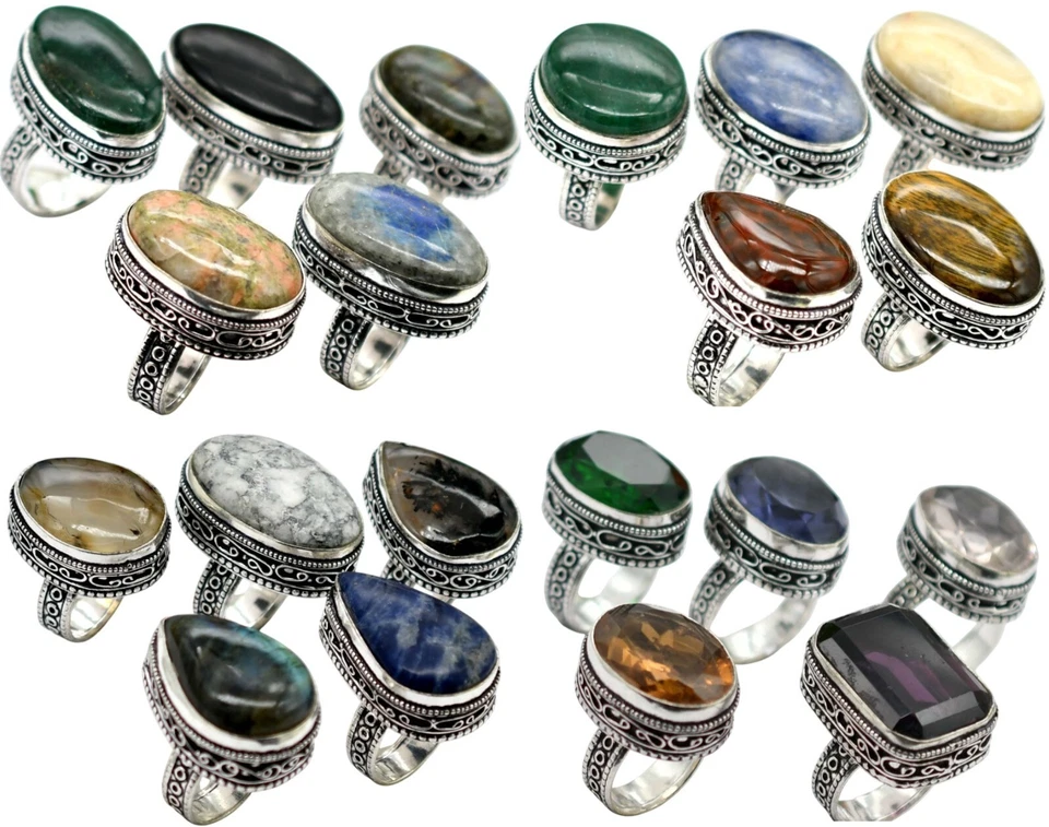 Natürlich Mix Ring / Bulkware Schmuck / Großhandel Menge / 925 Sterling - Bild 2 von 4