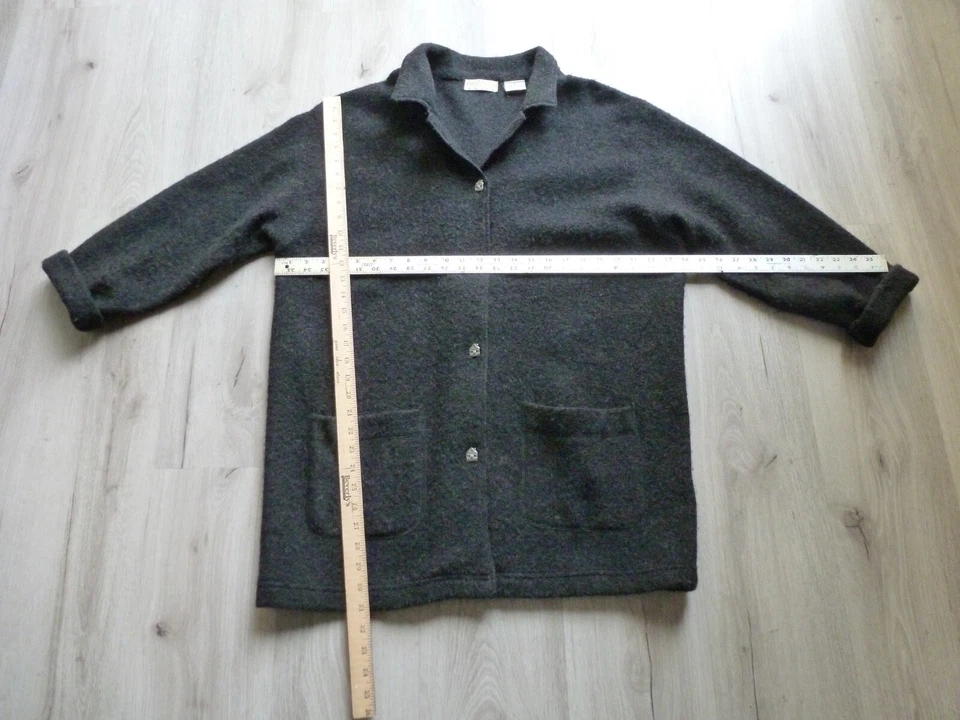 Винтажный Sigrid Olsen Sport кардиган свитер женщин M 100% шерсти черный читать DESC * - Изображение 3 из 4