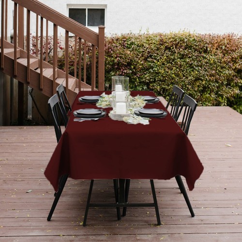Rectangle Polyester Tablecloth Dining Kitchen Patio Party Wedding Banquet Premiu - Picture 86 of 93