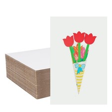 50 Pack White Corrugated Cardboard Sheets 11x17 Inch, Corrugated Cardboard