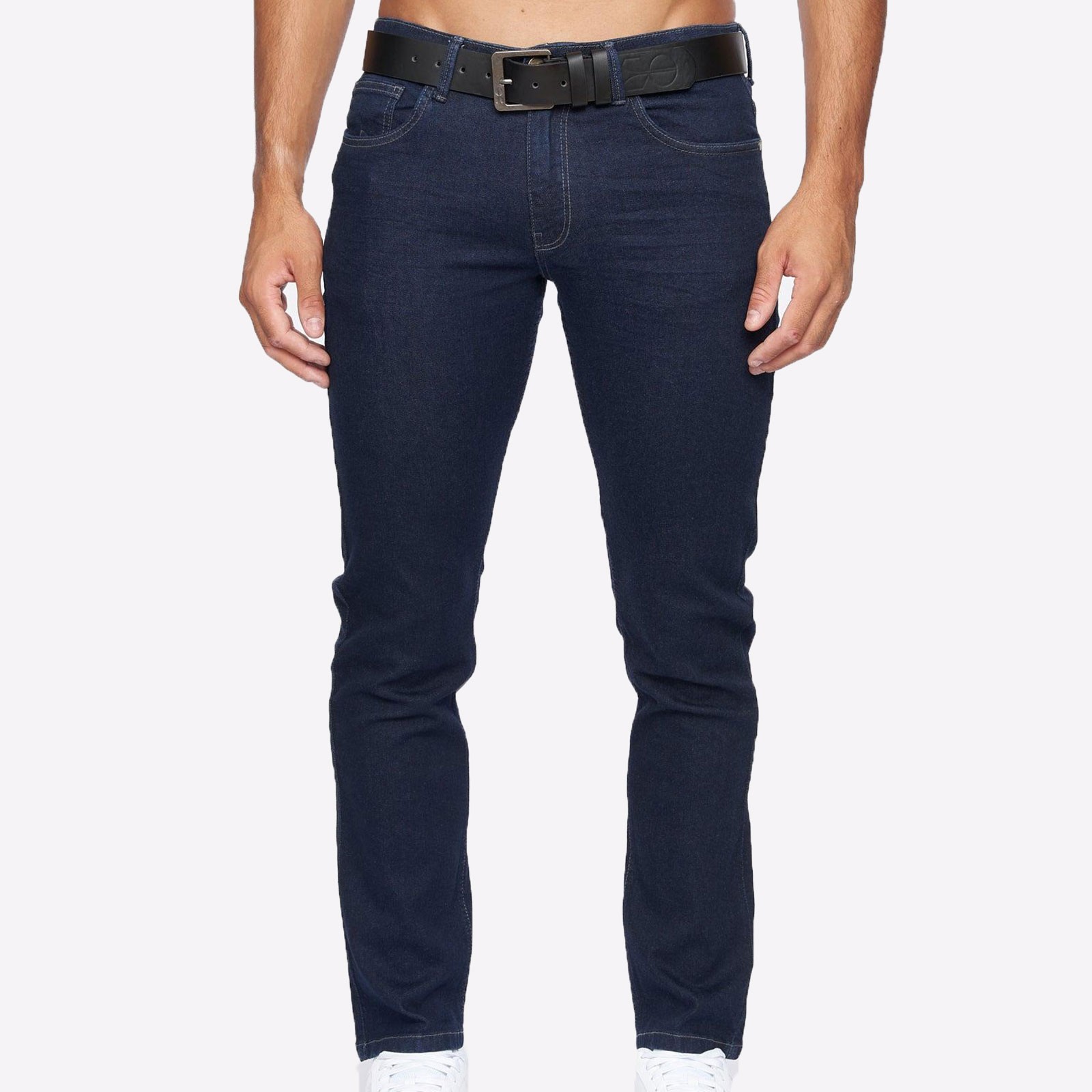 Crosshatch Cadman Mens (Straight Fit) Dress Casual Fashion Designer Jeans Black