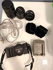 Olympus PEN Camera Bundle 14-42mm  40-150mm Zoom Lenses, Flash, Batteries
