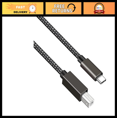 6FT USB B to USB C Cable for Printer, MIDI Keyboard, Laptop, PC, DJ Controller &