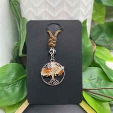 16-24 Cord Necklace 1.5 Stone Bead Tree Of Life Pendant Free Ship B8088