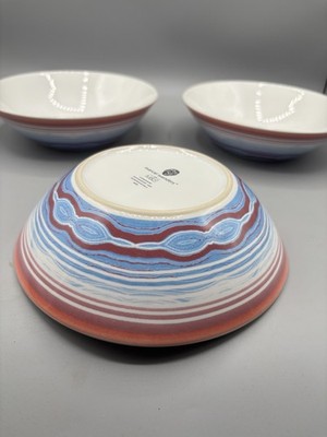 Marcel Wanders für M&S Schalen x 3 Müsli Suppe Steinzeug 8592 blau/rosa 18 cm - sehr guter Zustand