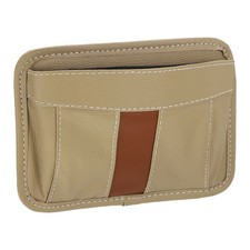 Car Seat Side Pocket Organizer PU Leather Auto Console Storage Bag, Beige