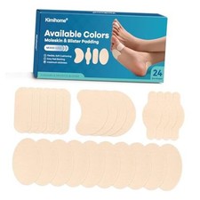 Moleskin for Blisters, 24 Pcs Moleskin for Feet, Adhensive 24 Count Beige