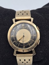 LeCoultre Memovox 34mm Tuxedo Dial 10k Gold Filled Manual Wind Mens Watch 9386