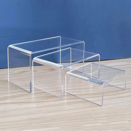 6 Pcs Acrylic Display Risers,3 Sizes Acrylic U-Shaped Display Stand,Clear - Picture 7 of 9