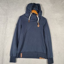 Naketano Brave New World Hoodie Womens Large Navy Blue Sweatshirt Hiking Outdoor