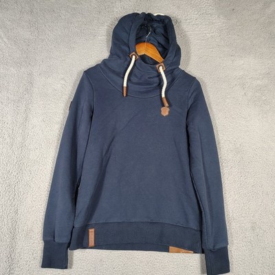 Naketano Brave New World Hoodie Womens Large Navy Blue Sweatshirt Hiking Outdoor