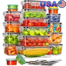 40 Piece BPA Free Food Storage Containers Leak Proof Meal Prep Set W/ Labels New