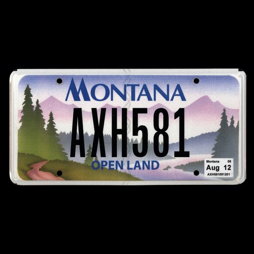 MONTANA Aug 2012 License Plate - OPEN LAND - Awesome Colorful Graphic #AXH581