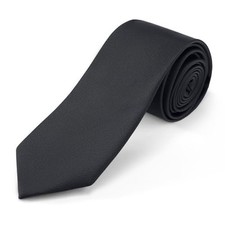 Ties For Men Solid Pure Color Tie 3.15" (8CM) Formal Necktie for Men in Black