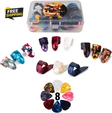 Thumb Finger Picks Plectrum with Plastic Picks Case
